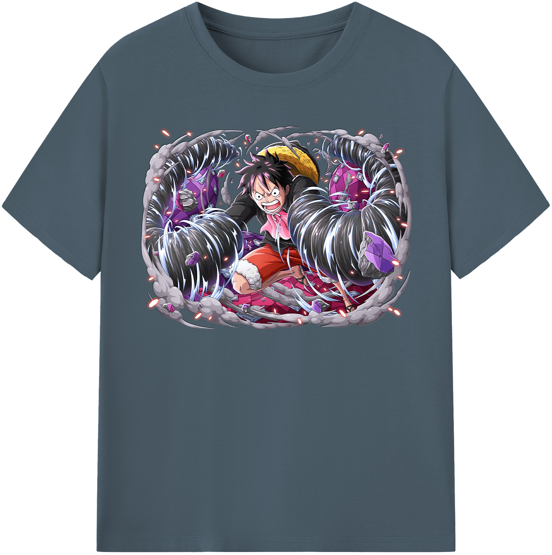 ワンピース モンキー・D・ルフィ ONE PIECE Monkey D. Luffy 綿100％半袖Tシャツ（フロントプリント）